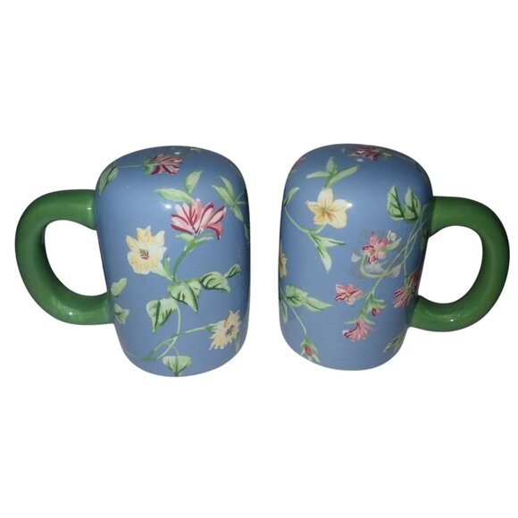 Waverly Masterpiece  Salt & Pepper Shakers Stove‎ Top NEW Blue Floral Large - Picture 2 of 7